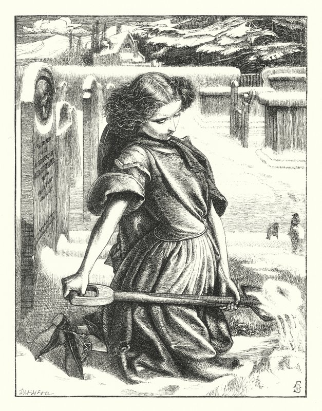 Malý Mourner (rytina) od Anthony Frederick Augustus (after) Sandys