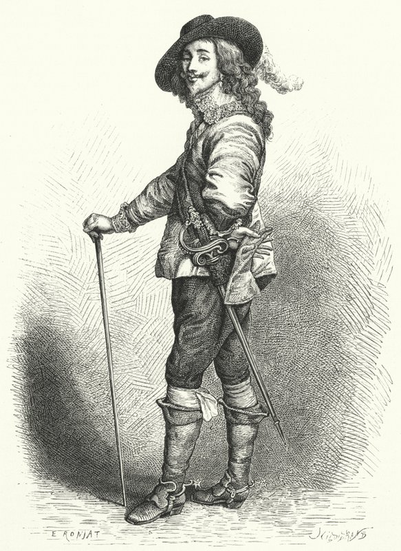 Karel I., král Anglie, Skotska a Irska (rytina) od Anthony van (after) Dyck
