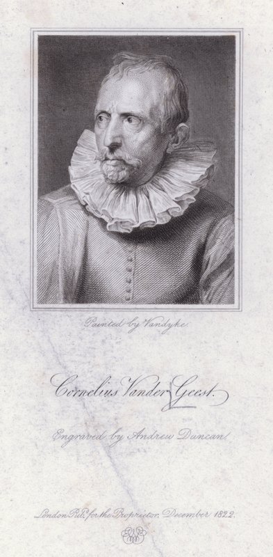 Cornelis van der Geest, vlámský obchodník s kořením a sběratel umění (rytina) od Anthony van (after) Dyck
