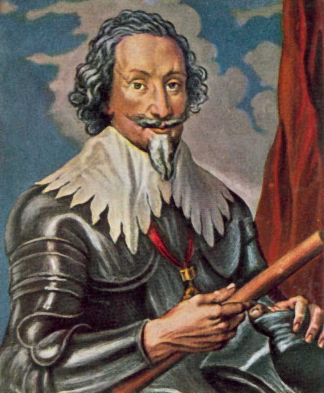 Gottfried von Pappenheim, německý generál z třicetileté války (barevná litografie) od Anthony van (after) Dyck