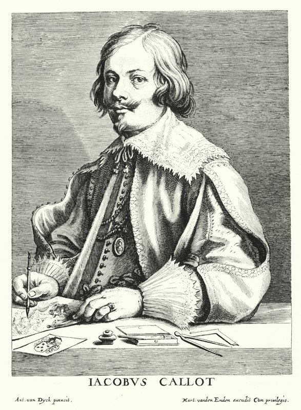 Jacques Callot , francouzský kreslíř a grafik (rytina) od Anthony van (after) Dyck