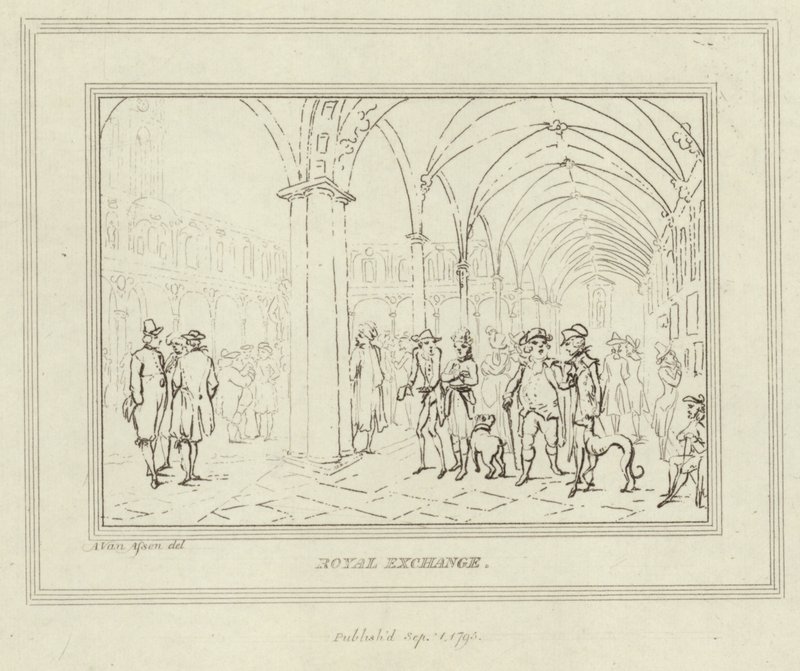 Kláštery Royal Exchange v City of London od Anthony van Assen
