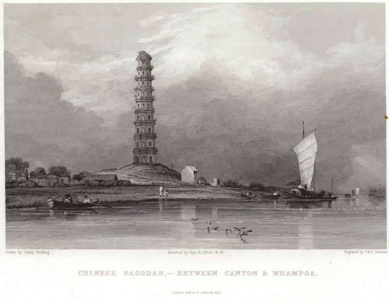 Čínská pagoda mezi Kantonem a Whampoa od Anthony van Dyck
