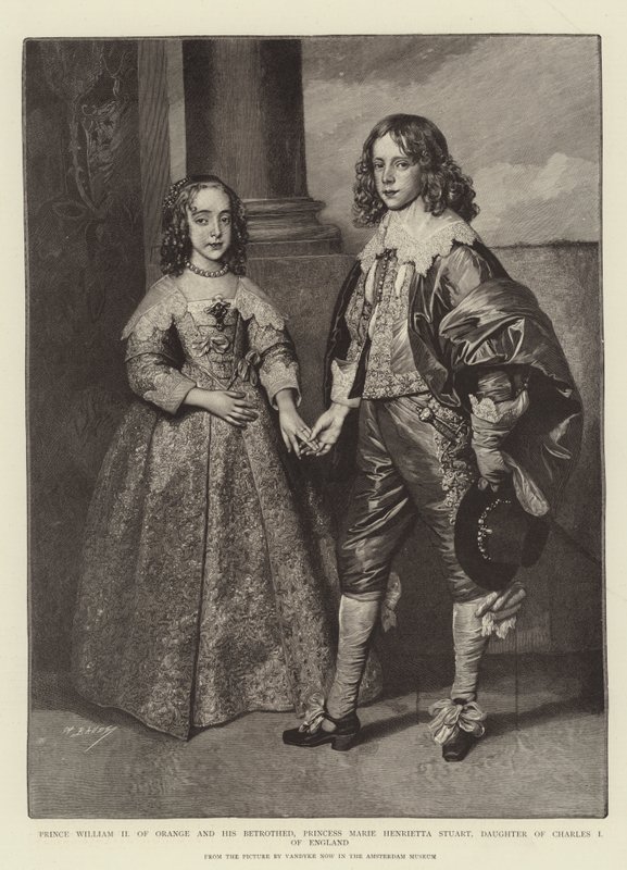 Princ William II Oranžský a jeho snoubenka, princezna Marie Henrietta Stuartová, dcera Karla I. od Anthony van Dyck