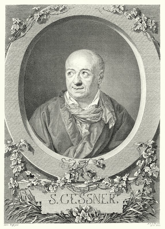 Salomon Gessner , švýcarský malíř a básník (rytina) od Anton (after) Graff