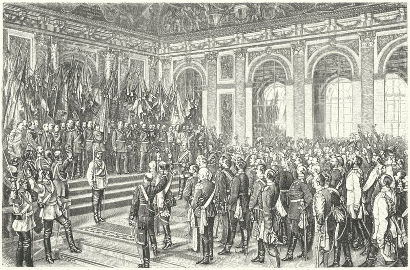 Wilhelm I. Pruský prohlásil císařem Německa ve Versailles od Anton Alexander von (after) Werner