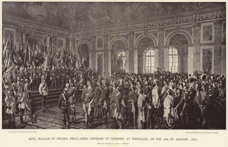 Pruský král Vilém prohlášen německým císařem od Anton Alexander von Werner