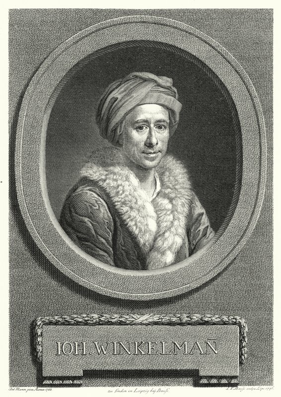 Johann Joachim Winckelmann , německý historik umění a archeolog (rytina) od Anton von (after) Maron