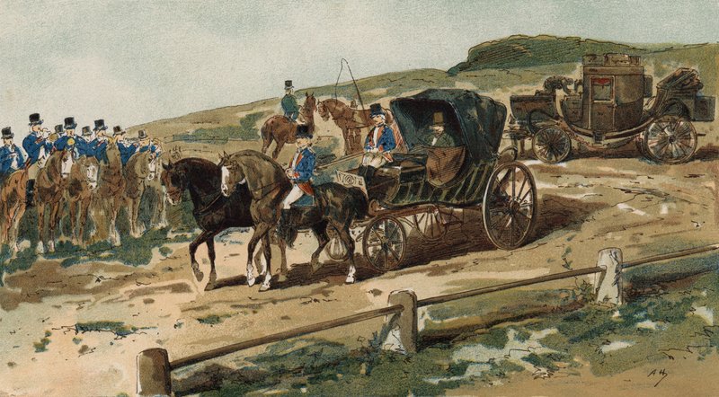 Postilions, kočár a poštovní kočár, Nizozemsko, 19. století od Armand Jean Heins