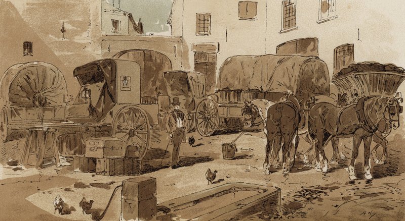 Kočár Royal Dutch Mail, kabriolet, vůz na víno a vůz na uhlí, 19. století od Armand Jean Heins