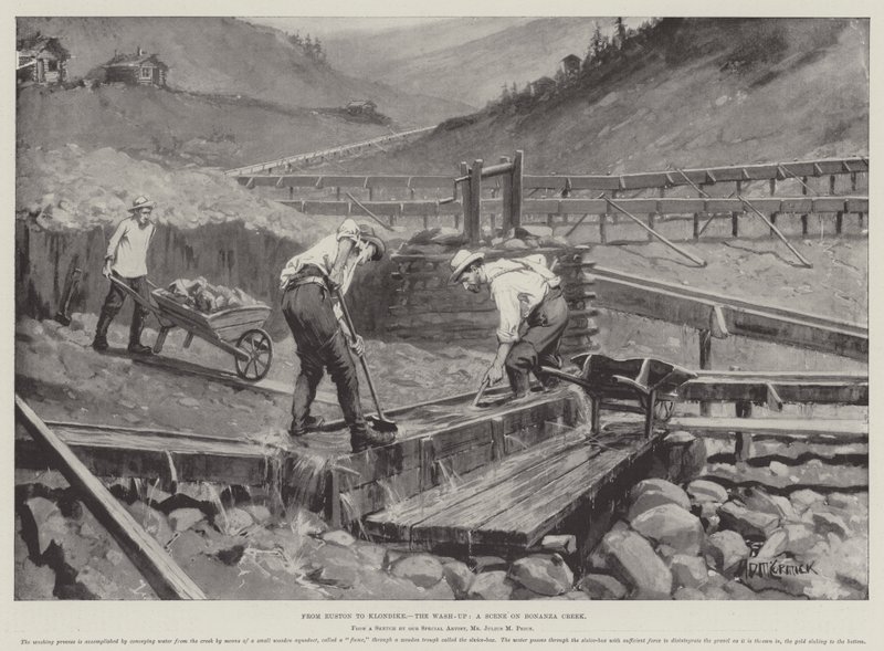 Od Eustonu po Klondike, The Wash-Up, Scéna na Bonanza Creek od Arthur David McCormick