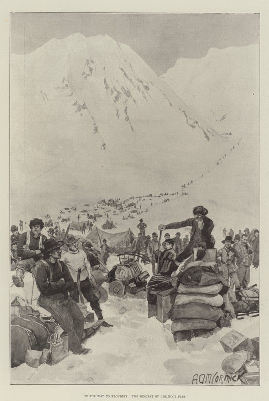 Na cestě na Klondike, sestup Chilkoot Pass od Arthur David McCormick