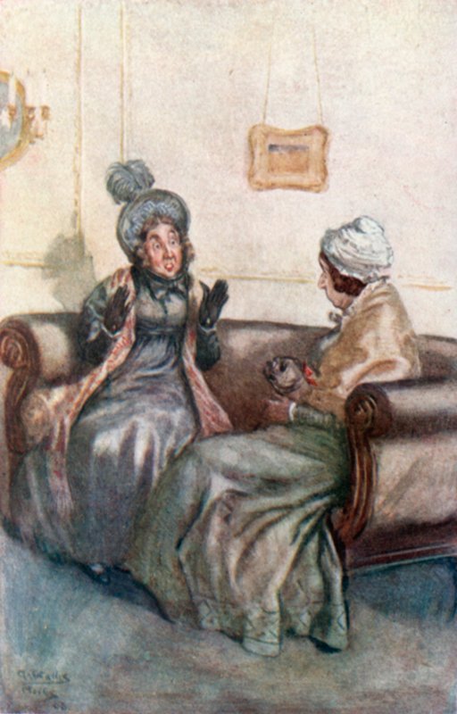 Ilustrace k románu Northanger Abbey od Jane Austenové od Arthur Wallis Mills