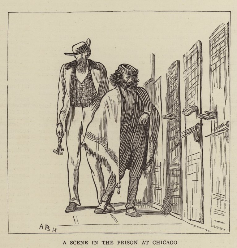 Scéna ve vězení v Chicagu od Arthur Boyd Houghton