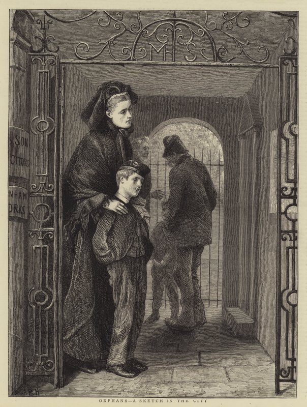 Sirotci, skica ve městě od Arthur Boyd Houghton
