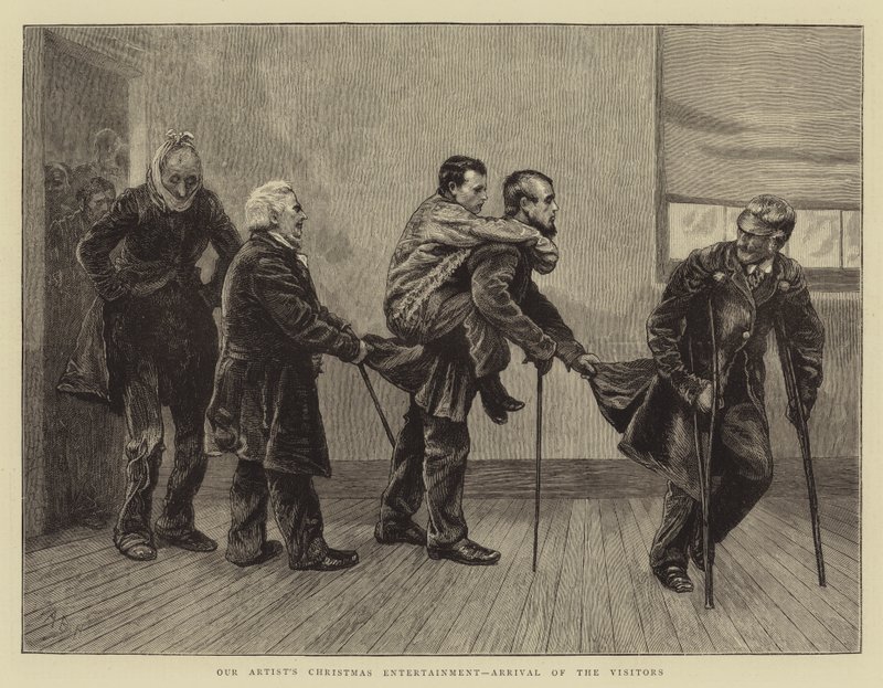 Vánoční zábava našich umělců, příchod návštěvníků od Arthur Boyd Houghton