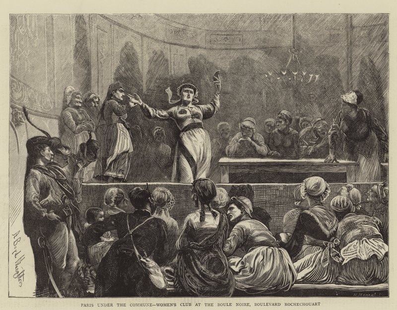 Paříž pod komunou, Dámský klub v Boule Noire, Boulevard Rochechouart od Arthur Boyd Houghton