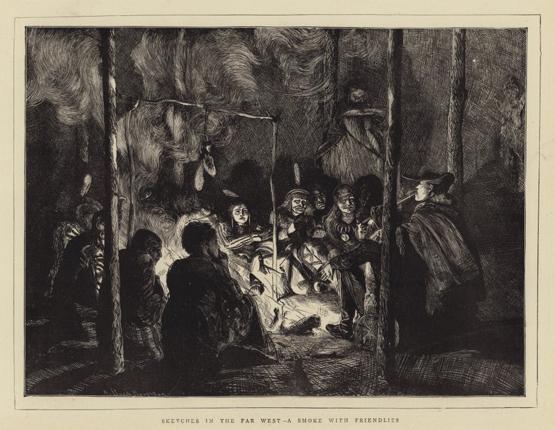 Náčrtky na Dálném západě, kouř s přáteli od Arthur Boyd Houghton