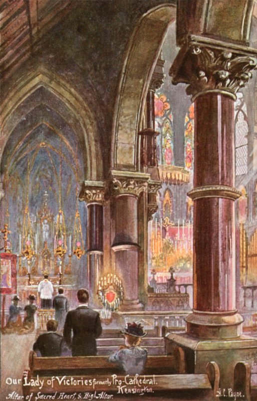 Naše paní Vítězství, Kensington, Londýn (barevné lito) od Arthur Charles (after) Payne