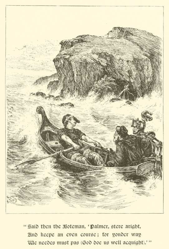Sir Guyon, The Rock Of Reproach (rytina) od Arthur George Walker