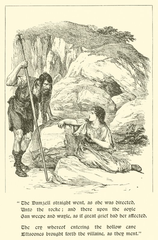 The Adventures Of Sir Artegall, At The Den Of Deceit (rytina) od Arthur George Walker