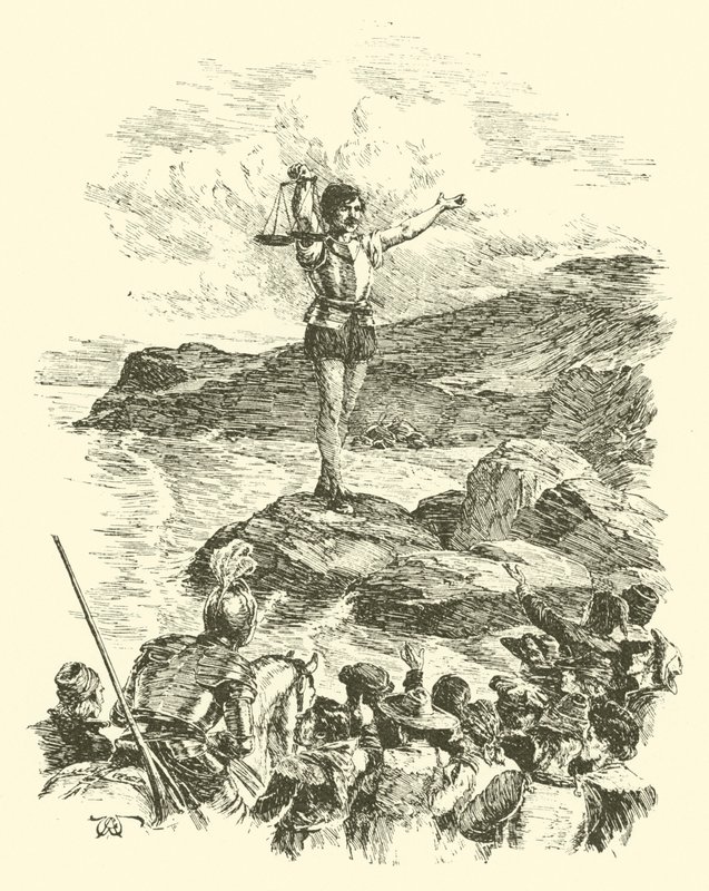 The Adventures Of Sir Artegall, The Giant With The Scales (rytina) od Arthur George Walker