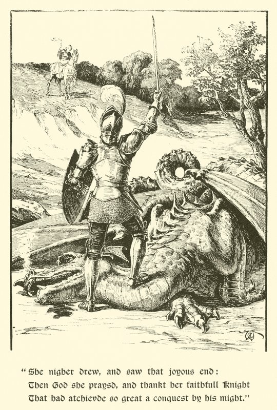 Rytíř Červeného kříže, Poslední boj (rytina) od Arthur George Walker