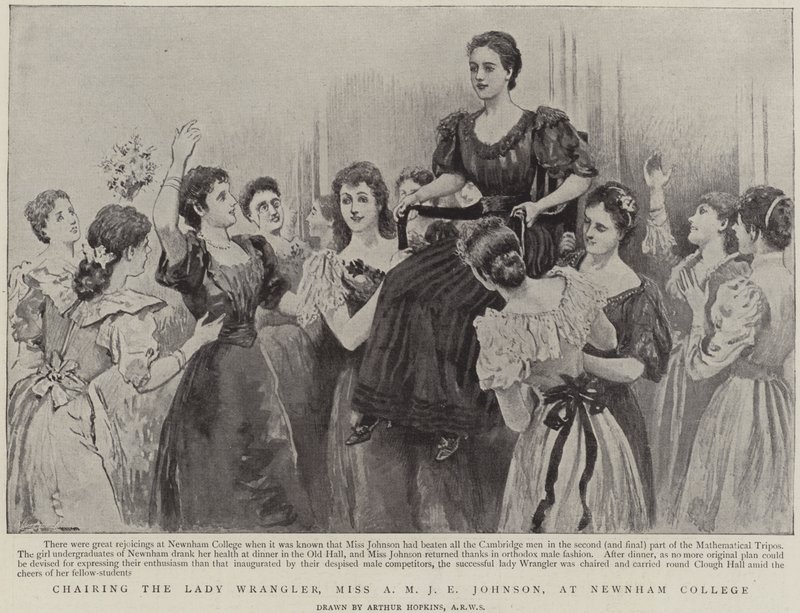 Předsedá Lady Wrangler, slečna A M J E Johnson, na Newnham College v Cambridge od Arthur Hopkins