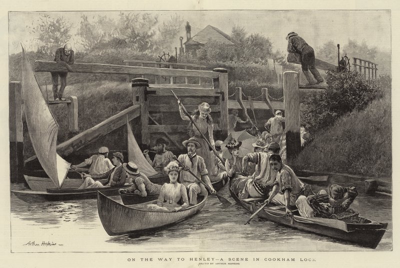 Na cestě do Henley, scéna v Cookham Lock od Arthur Hopkins