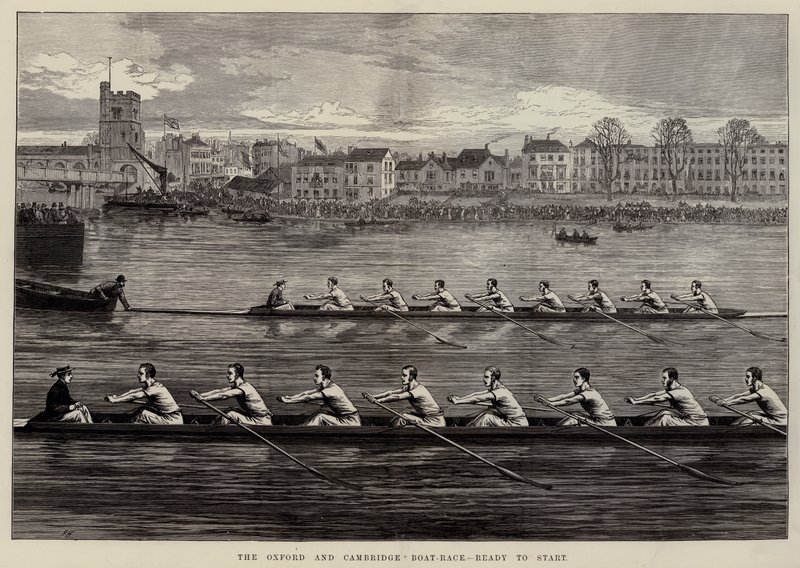 Oxford a Cambridge Boat-Race, připraveno ke startu od Arthur Hopkins