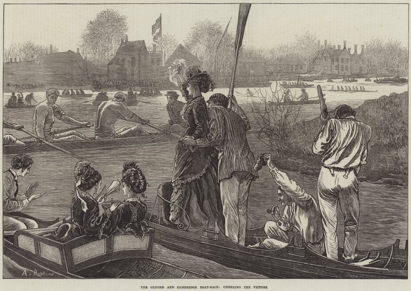 Oxford a Cambridge Boat-Race, povzbuzující vítěze od Arthur Hopkins