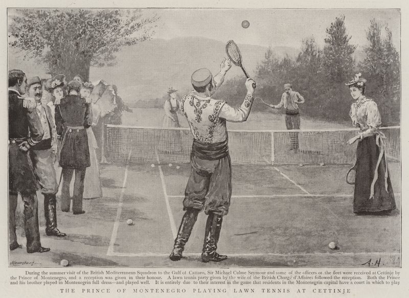 Princ z Černé Hory hraje Lawn Tennis v Cettinje od Arthur Hopkins
