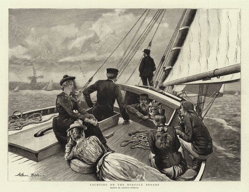Jachting na Norfolk Broads od Arthur Hopkins
