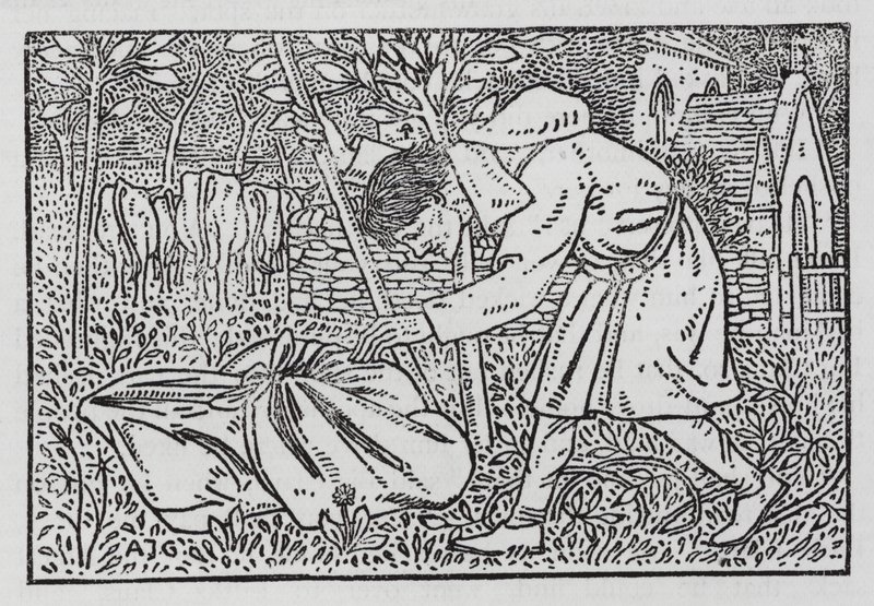 Hans Christian Andersen: Velký Claus a Malý Claus (litho) od Arthur Joseph Gaskin