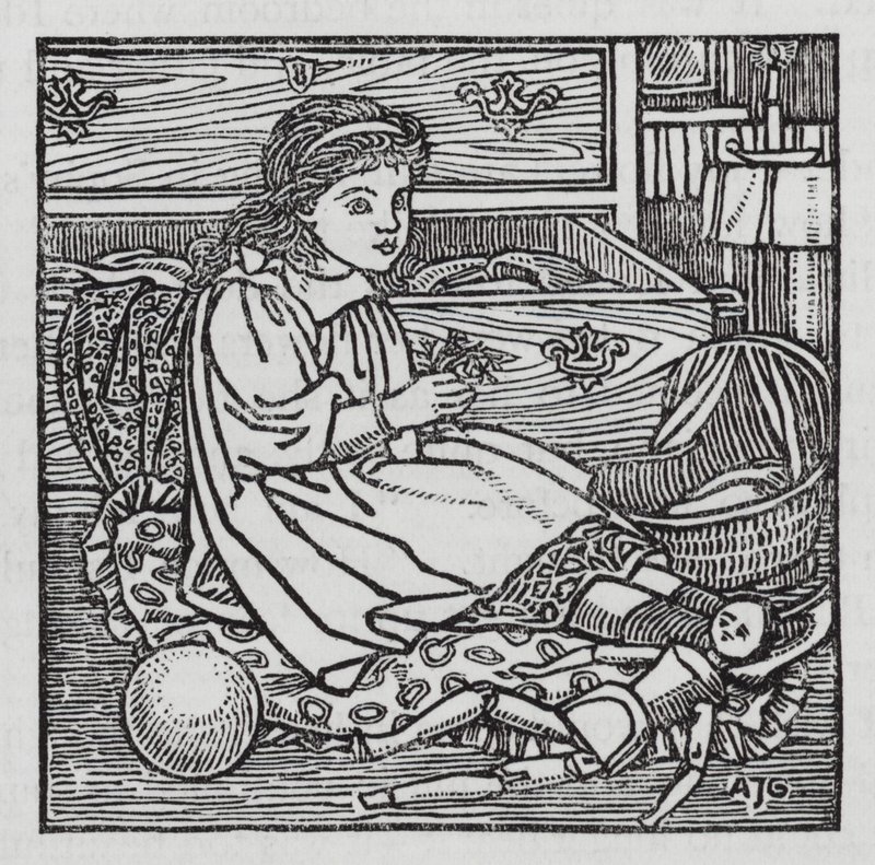 Hans Christian Andersen: Květiny malé Idy (litho) od Arthur Joseph Gaskin