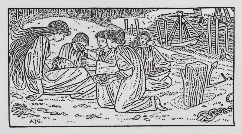 Hans Christian Andersen: Malá mořská víla (litho) od Arthur Joseph Gaskin