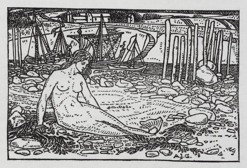 Hans Christian Andersen: Malá mořská víla (litho) od Arthur Joseph Gaskin