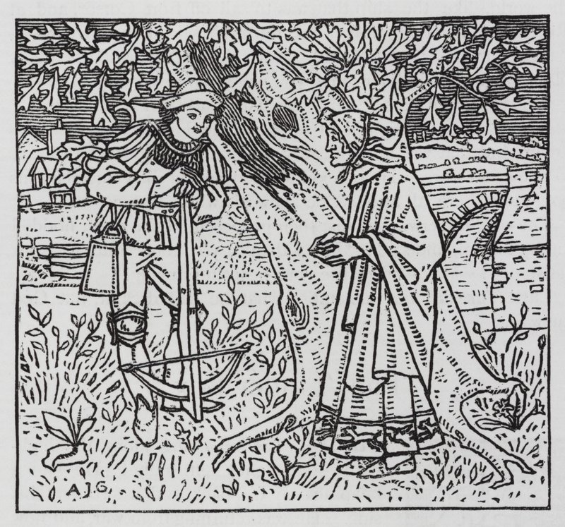 Hans Christian Andersen: The Tinder Box (litho) od Arthur Joseph Gaskin