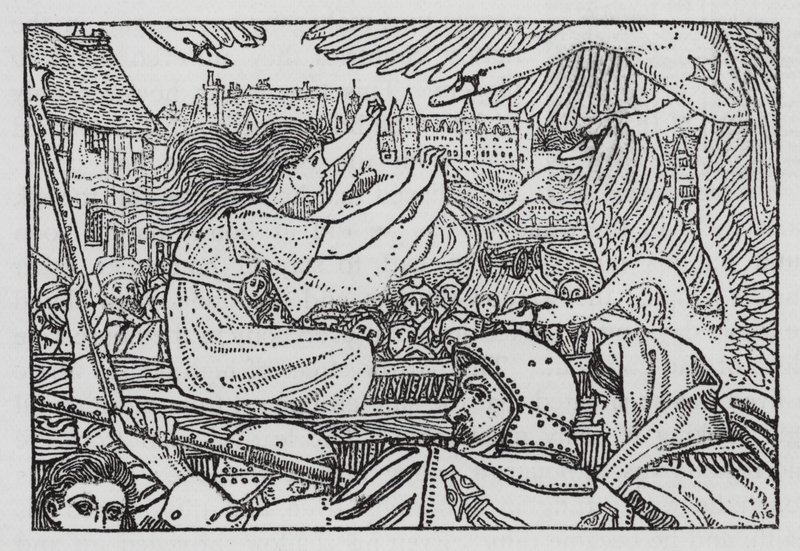 Hans Christian Andersen: Divoké labutě (litho) od Arthur Joseph Gaskin