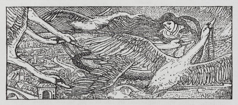 Hans Christian Andersen: Divoké labutě (litho) od Arthur Joseph Gaskin