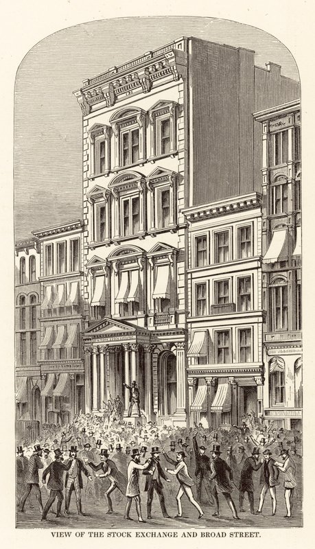 Pohled na burzu a Broad Street od Arthur Lumley