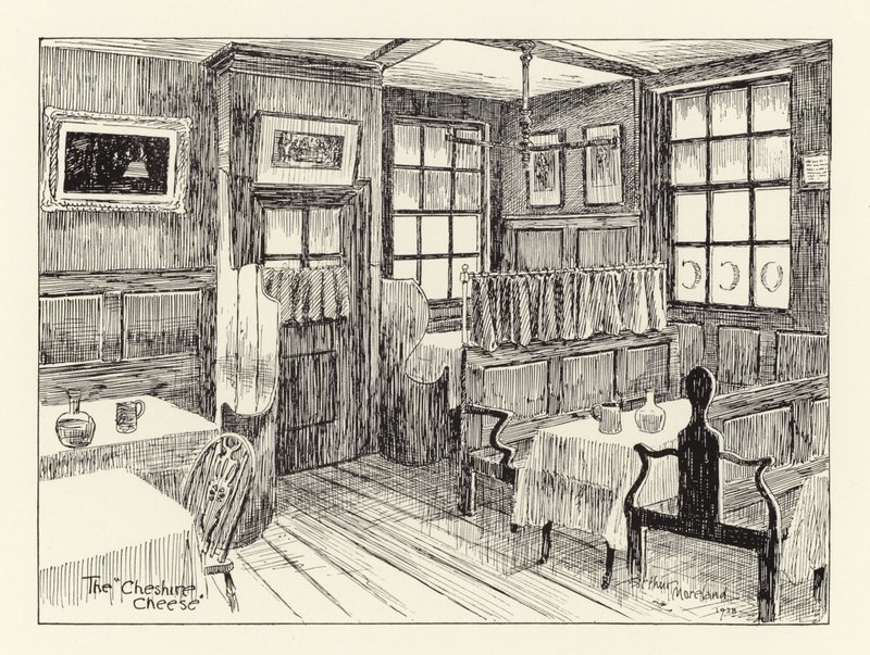 Ye Olde Cheshire Cheese (litografie) od Arthur Moreland
