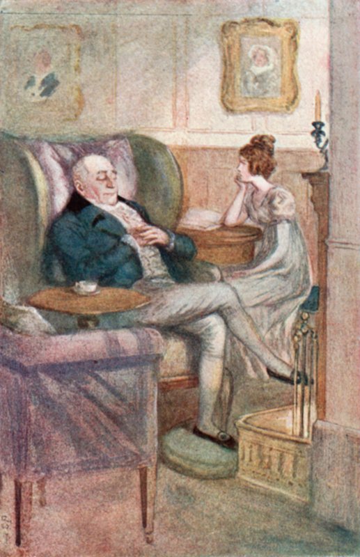 Ilustrace pro Emmu od Jane Austenové od Arthur Wallis Mills