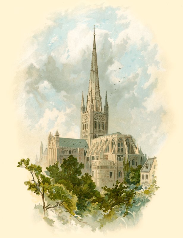Norwichská katedrála, jihovýchod od Arthur Wilde Parsons