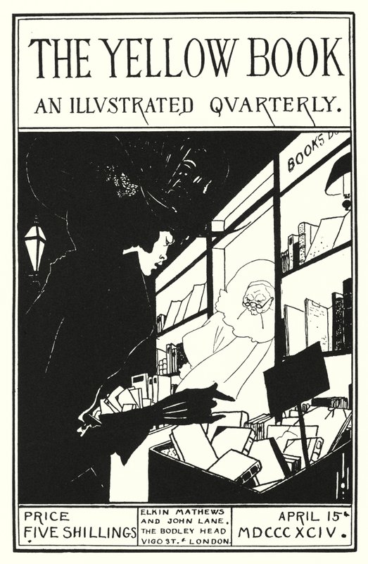 Návrh obálky prospektu The Yellow Book od Aubrey Beardsley