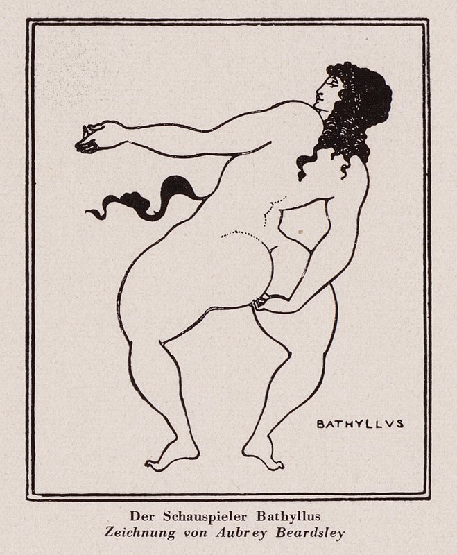 Bathyllus , římský tanečník a performer pantomimu (pero a inkoust) od Aubrey (after) Beardsley