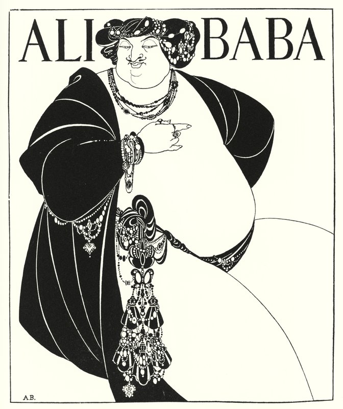 Návrh obalu pro "The Forty Thieves" (rytina) od Aubrey (after) Beardsley