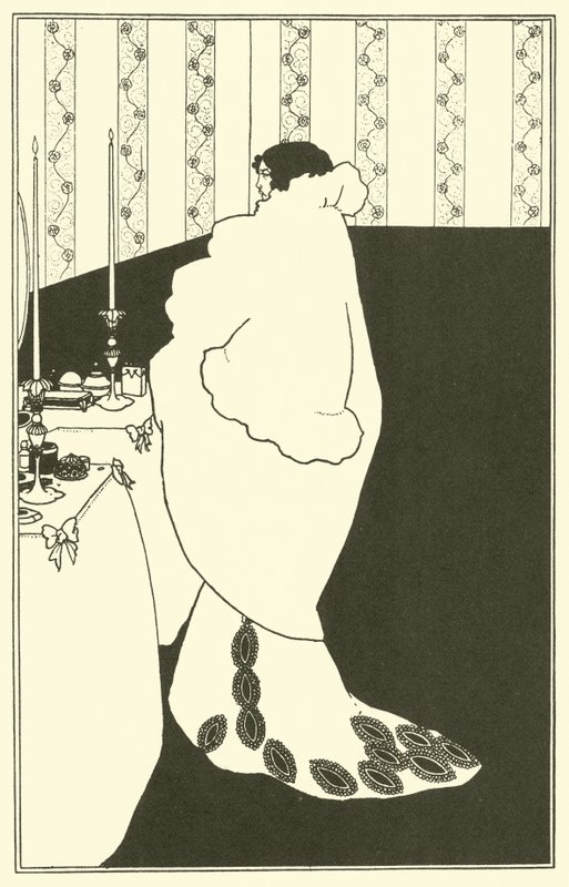 Paní s kaméliemi (litografie) od Aubrey (after) Beardsley