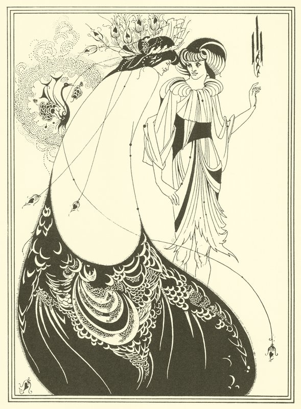 Paví sukně (litografie) od Aubrey (after) Beardsley