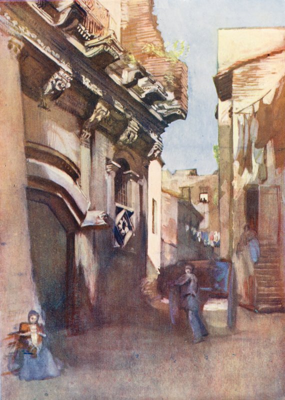 Řím: Crescentiův dům (barevná litografie) od Aubrey Waterfield